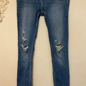Abercrombie & Fitch Distressed Blue Skinny Jeans